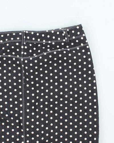 Vintage Y2k 00s NYCC Polka Dot Denim Skirt - M