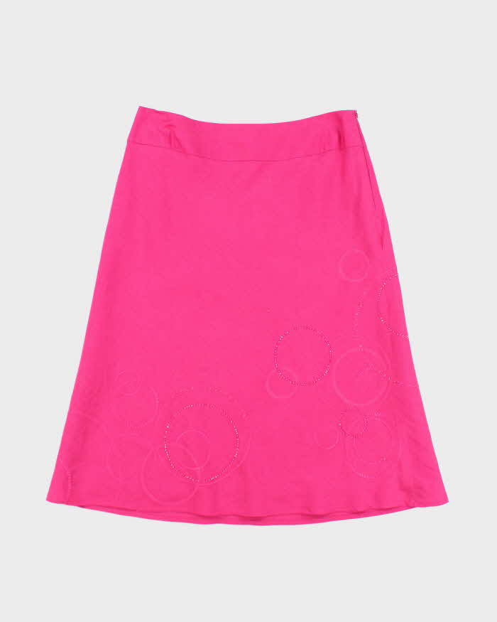 Vintage Y2k 00s Jessica Beaded Linen Skirt - S