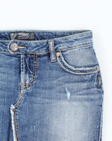 Vintage Y2k 00s Silver Denim Mini Skirt - S