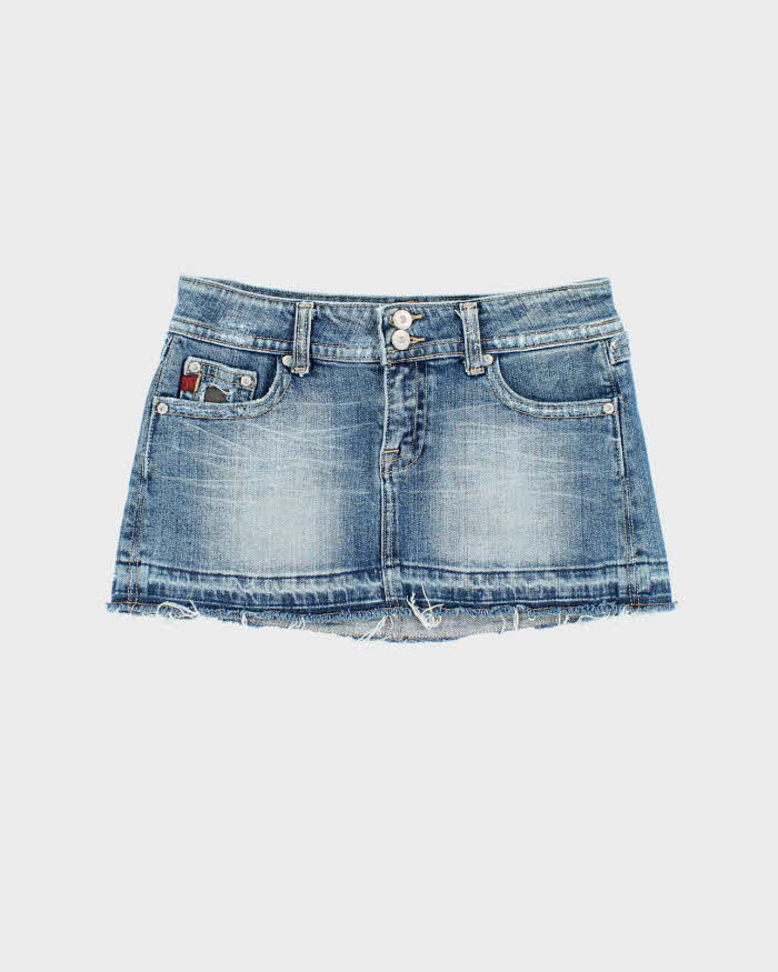 Vintage Y2k 00s Miss Me Camouflage Patchwork Denim Skirt - S