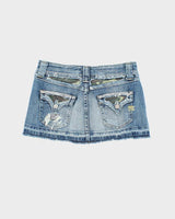 Vintage Y2k 00s Miss Me Camouflage Patchwork Denim Skirt - S