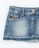 Vintage Y2k 00s Miss Me Camouflage Patchwork Denim Skirt - S