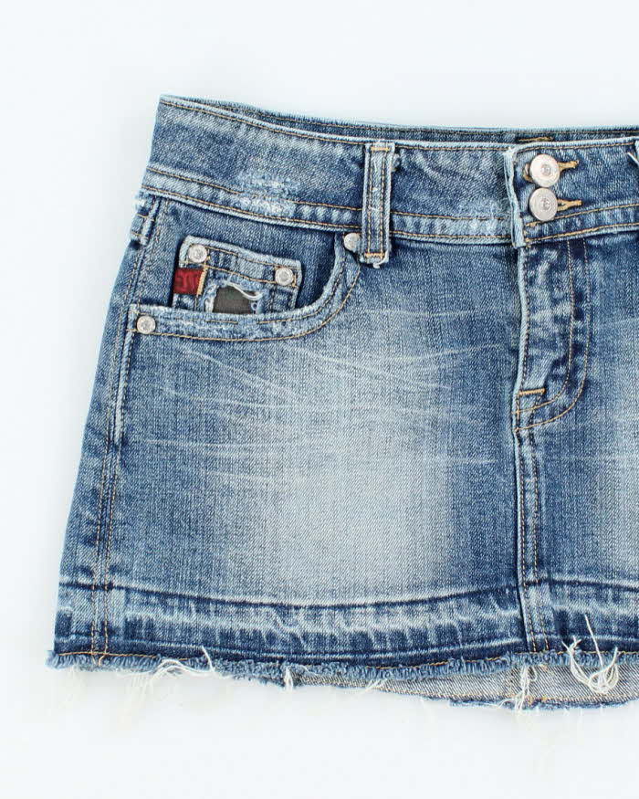 Vintage Y2k 00s Miss Me Camouflage Patchwork Denim Skirt - S