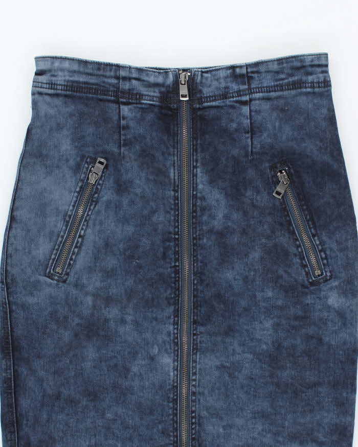 Vintage Y2K DKNY Heavyweight Zip Denim Skirt - M