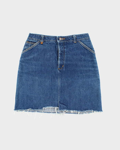 Vintage Y2K Chevalter Dark Wash Raw Hem Denim Skirt - M