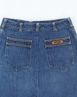Vintage Y2K Chevalter Dark Wash Raw Hem Denim Skirt - M