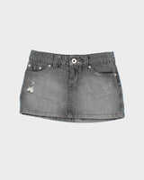 Vintage Y2K Garage Grey Stone Wash Denim Mini Skirt - S