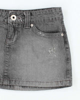 Vintage Y2K Garage Grey Stone Wash Denim Mini Skirt - S