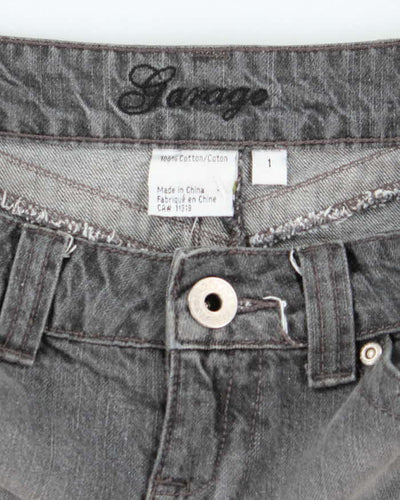Vintage Y2K Garage Grey Stone Wash Denim Mini Skirt - S
