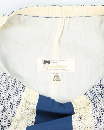 Vintage Y2K Patterned Knee Skirt - M