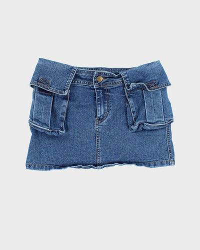 Vintage Y2K Mystic Denim Cargo Mini Skirt - S