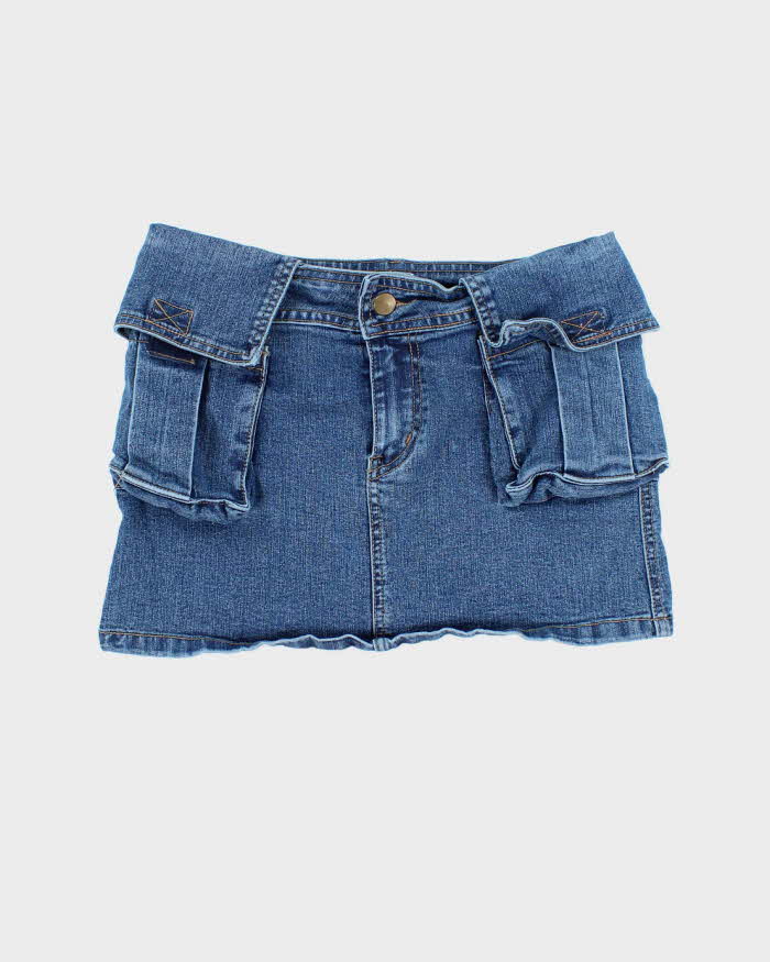 Vintage Y2K Mystic Denim Cargo Mini Skirt - S