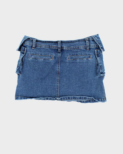Vintage Y2K Mystic Denim Cargo Mini Skirt - S