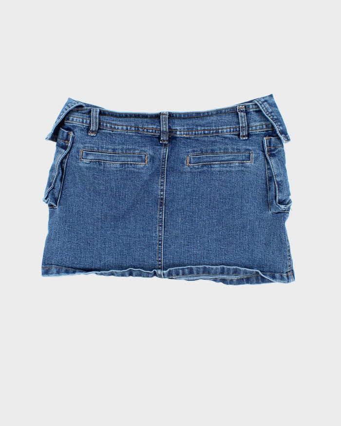 Vintage Y2K Mystic Denim Cargo Mini Skirt - S