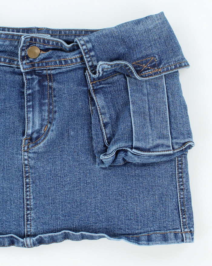Vintage Y2K Mystic Denim Cargo Mini Skirt - S