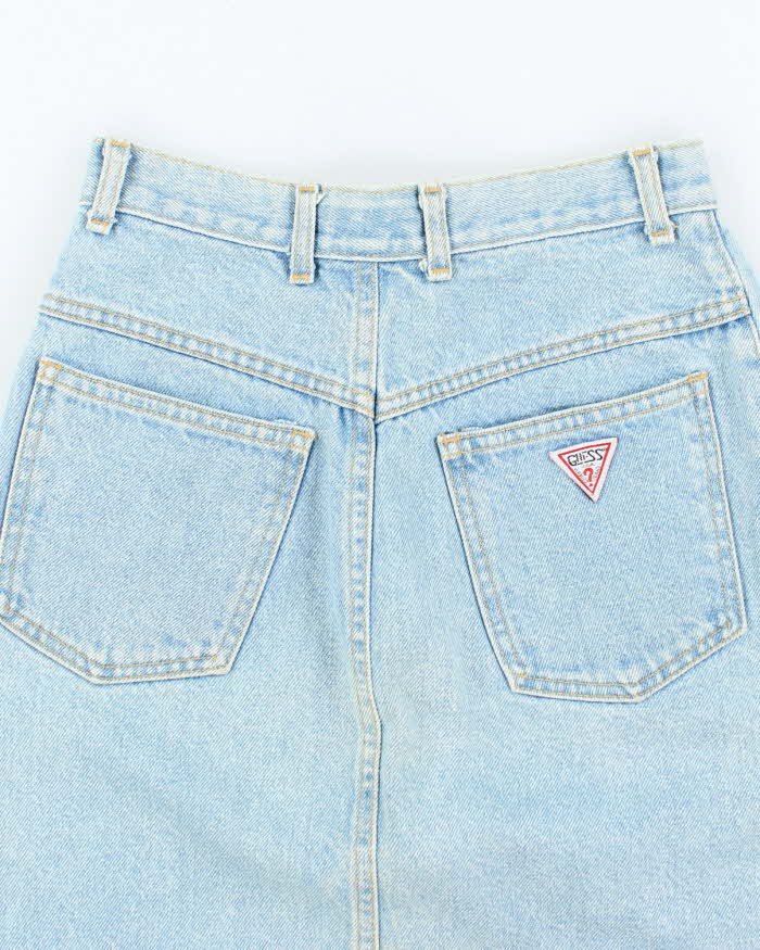 Vintage Y2K Guess Light Wash Denim Skirt - XS