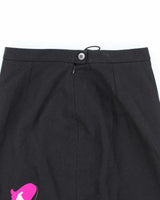 Moschino Cheap and Chic Black Floral Decal Midi Skirt - S