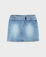 Vintage Y2K Nitro Stretch Belted Denim Mini Skirt - W30 L15