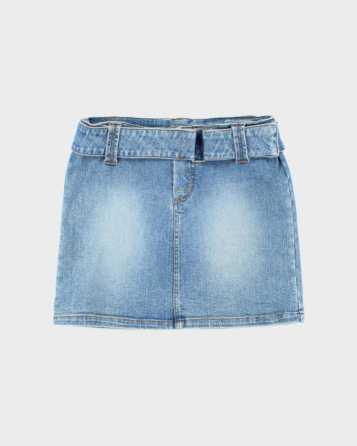 Vintage Y2K Nitro Stretch Belted Denim Mini Skirt - W30 L15