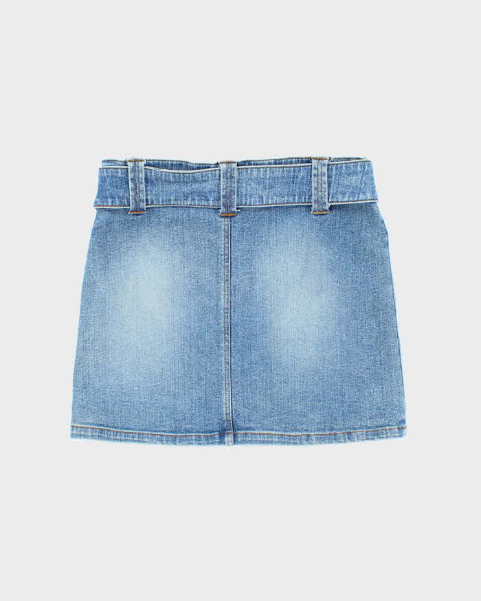 Vintage Y2K Nitro Stretch Belted Denim Mini Skirt - W30 L15