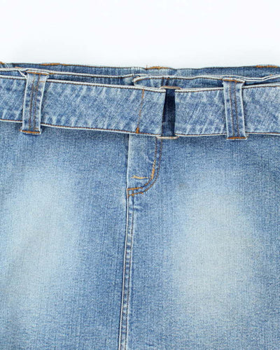 Vintage Y2K Nitro Stretch Belted Denim Mini Skirt - W30 L15