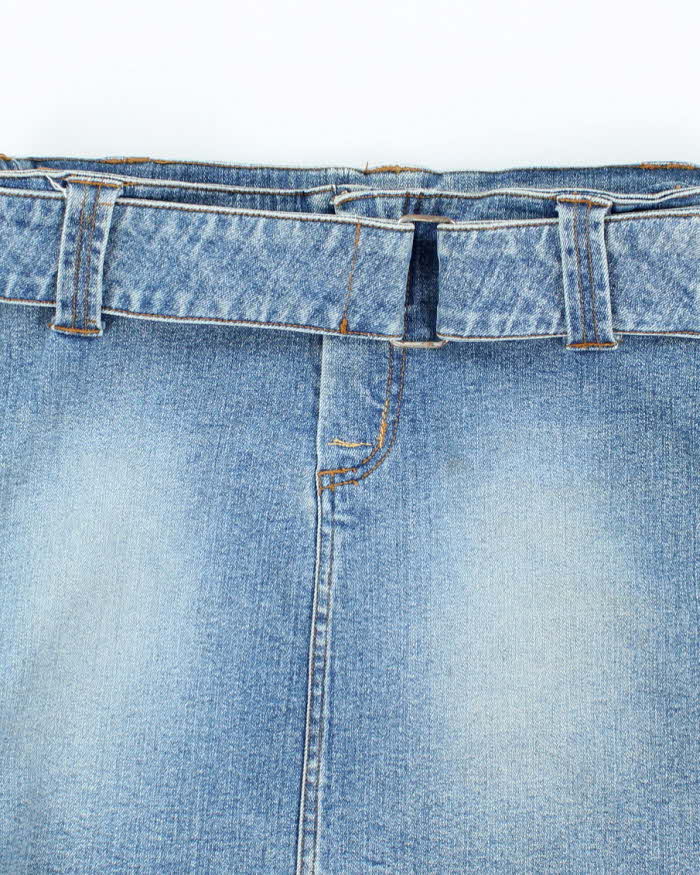 Vintage Y2K Nitro Stretch Belted Denim Mini Skirt - W30 L15