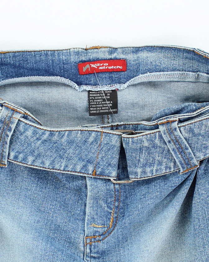 Vintage Y2K Nitro Stretch Belted Denim Mini Skirt - W30 L15