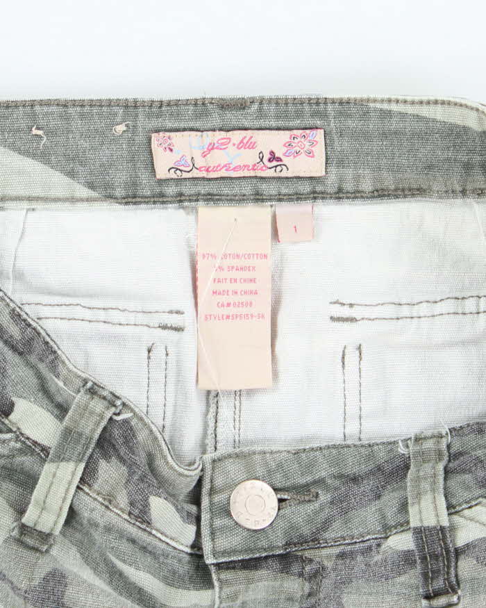 Vintage Y2k 00s Blu Camouflage Skirt - XS