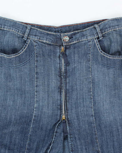 Vintage Y2k 00s Cattiana Ruffle Denim Skirt - L