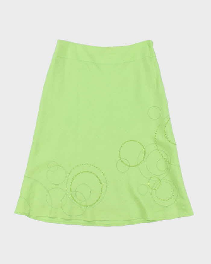 Vintage Y2k 00s Jessica Linen Blend Beaded Skirt - S