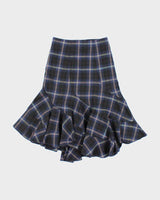 Vintage 00s Le Chateau Check Flare Hem Skirt - XS