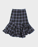 Vintage 00s Le Chateau Check Flare Hem Skirt - XS