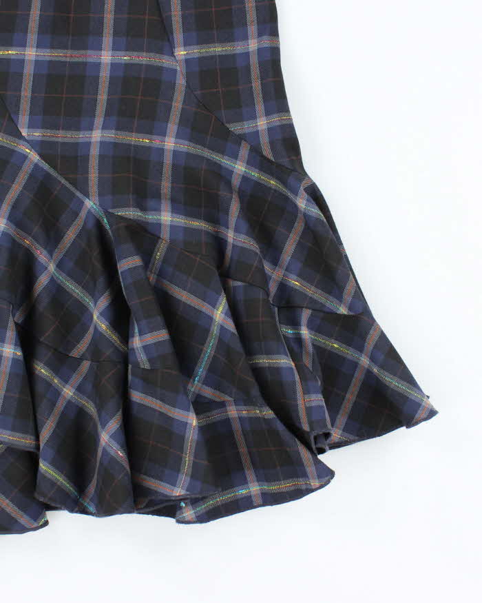 Vintage 00s Le Chateau Check Flare Hem Skirt - XS