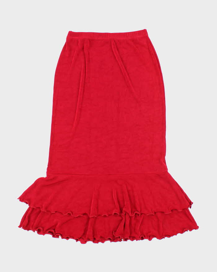 Vintage 90s 00s Kim & Co Ruffle Hem Skirt - XS