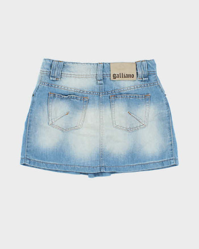 Vintage Y2k 00s Galliano Denim Mini Skirt - XS