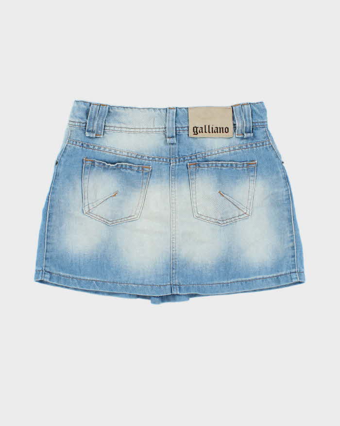 Vintage Y2k 00s Galliano Denim Mini Skirt - XS