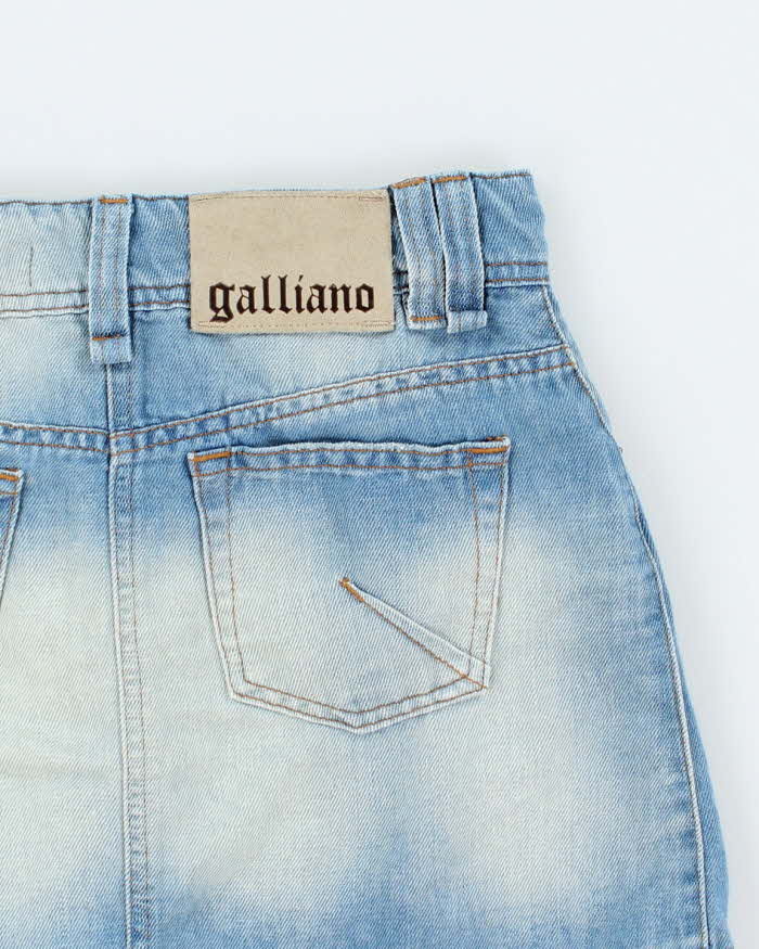Vintage Y2k 00s Galliano Denim Mini Skirt - XS