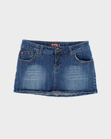 Vintage Y2k 00s Moto Denim Mini Skirt - S