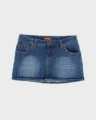 Vintage Y2k 00s Moto Denim Mini Skirt - S