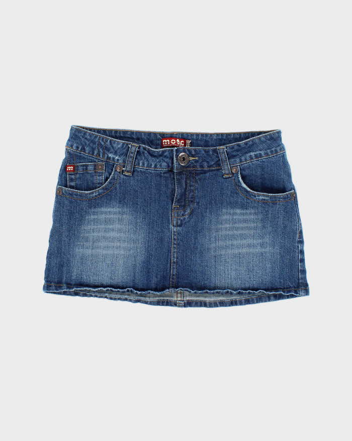 Vintage Y2k 00s Moto Denim Mini Skirt - S