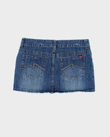 Vintage Y2k 00s Moto Denim Mini Skirt - S