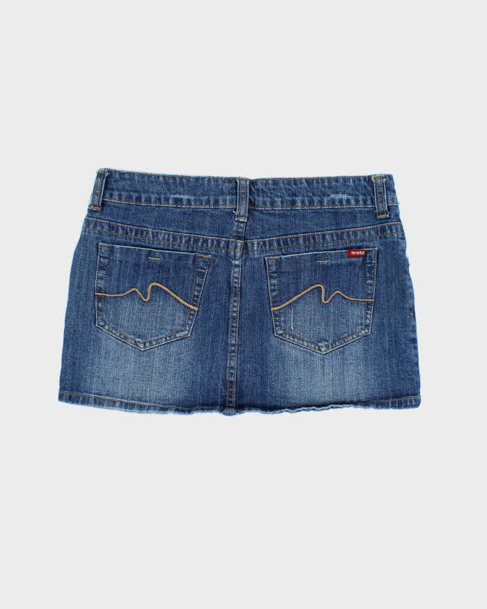 Vintage Y2k 00s Moto Denim Mini Skirt - S