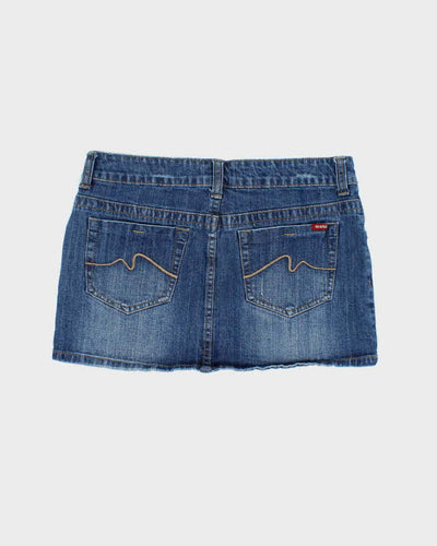 Vintage Y2k 00s Moto Denim Mini Skirt - S