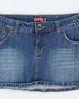 Vintage Y2k 00s Moto Denim Mini Skirt - S