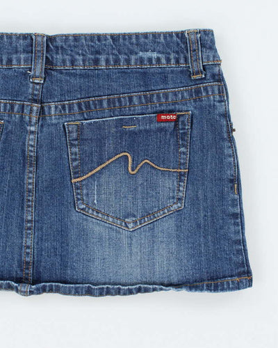 Vintage Y2k 00s Moto Denim Mini Skirt - S