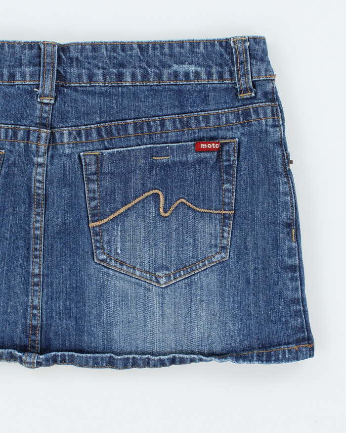 Vintage Y2k 00s Moto Denim Mini Skirt - S