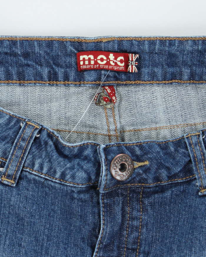 Vintage Y2k 00s Moto Denim Mini Skirt - S