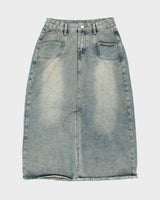 Vintage Y2k 00s Denim Midi Skirt - XS