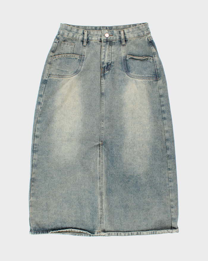 Vintage Y2k 00s Denim Midi Skirt - XS