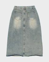 Vintage Y2k 00s Denim Midi Skirt - XS